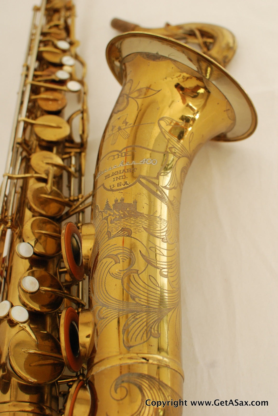 Buescher Tenor Saxophone 304xxx Top Hat and Cane