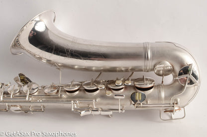 Conn 10M Tenor Saxophone Original Silver Plate Rolled Tone Holes Fresh Overhaul 311372