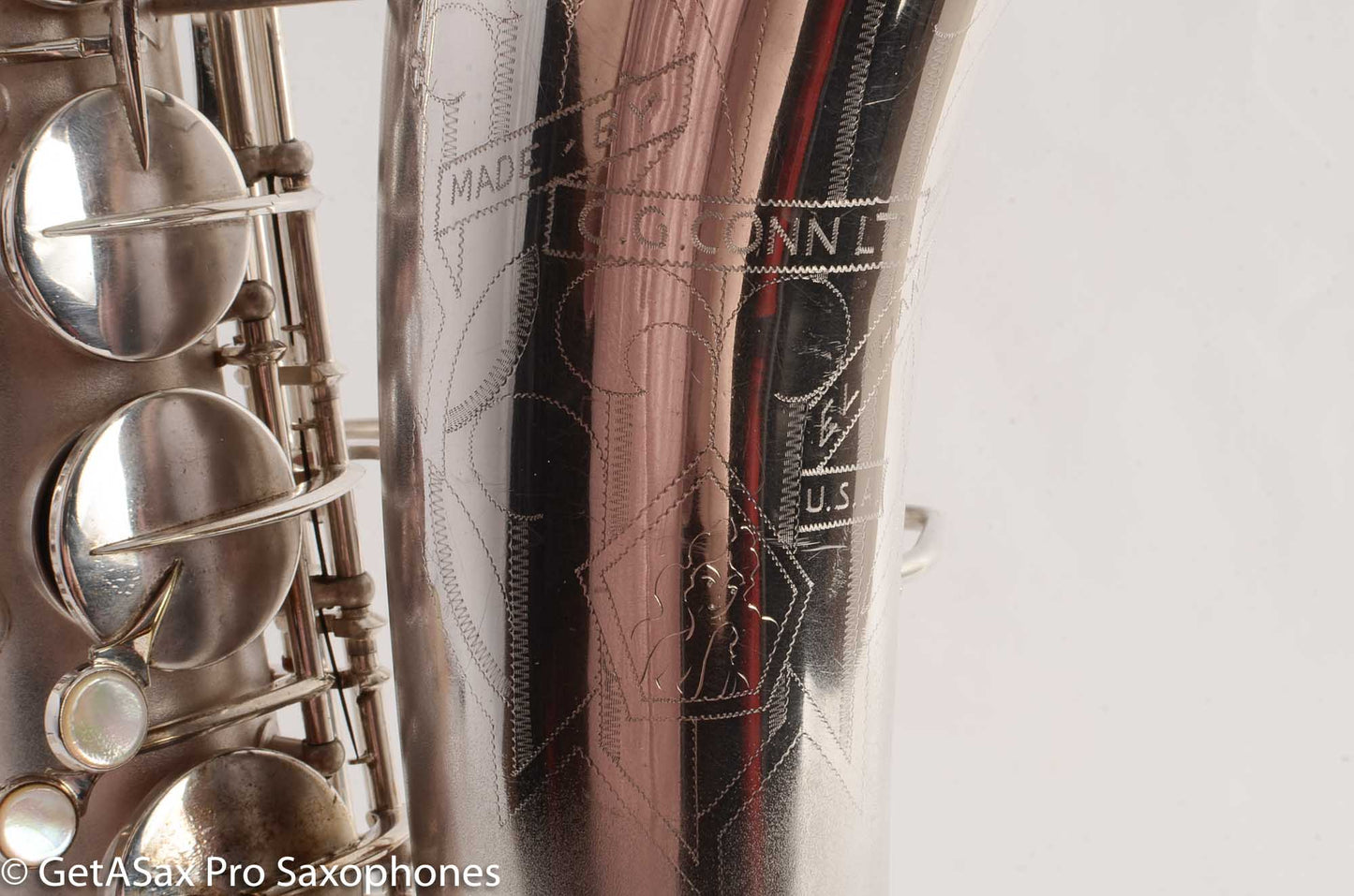 Conn 10M Tenor Saxophone Original Silver Plate Rolled Tone Holes Fresh Overhaul 311372