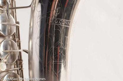 Conn 10M Tenor Saxophone Original Silver Plate Rolled Tone Holes Fresh Overhaul 311372
