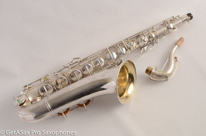 Conn 10M Tenor Saxophone Original Silver Plate Rolled Tone Holes Fresh Overhaul 311372