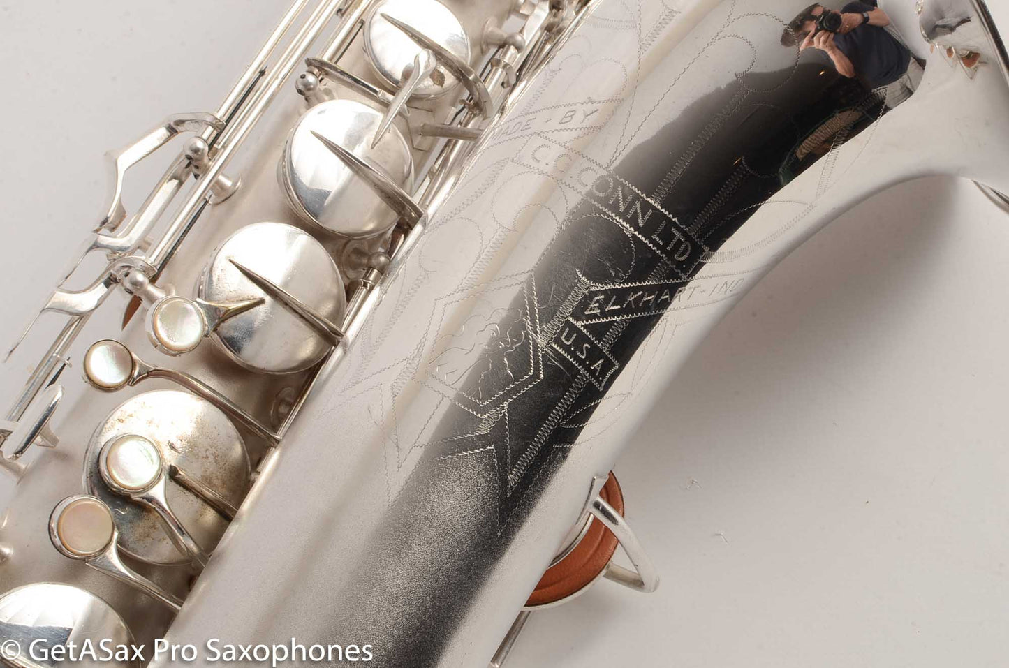 Conn 10M Tenor Saxophone Original Silver Plate Rolled Tone Holes Fresh Overhaul 311372