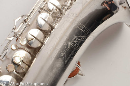 Conn 10M Tenor Saxophone Original Silver Plate Rolled Tone Holes Fresh Overhaul 311372