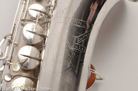 Conn 10M Tenor Saxophone Original Silver Plate Rolled Tone Holes Fresh Overhaul 311372