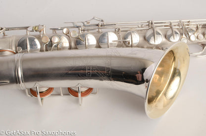 Conn 10M Tenor Saxophone Original Silver Plate Rolled Tone Holes Fresh Overhaul 311372