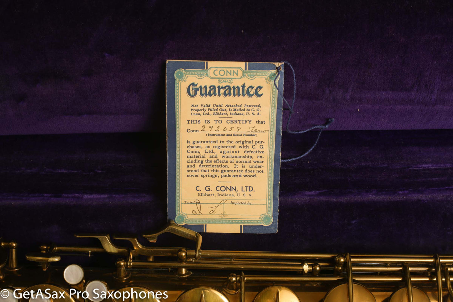 Conn 10M Tenor Original Lacquer Very Good Condition Orig Pads 282058