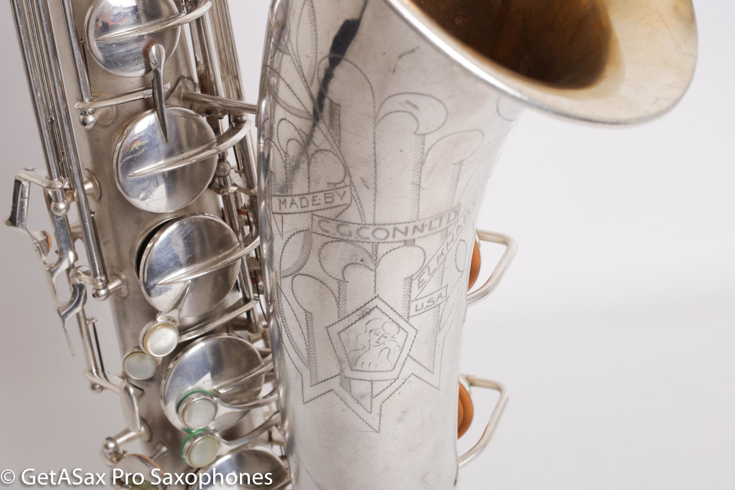 Conn 10M Tenor Rolled Tone Holes Original Silver Plate Very Good