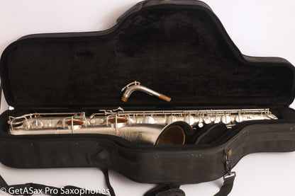 Conn 12M Transitional Art Deco Engraved Original Silver Plate Baritone