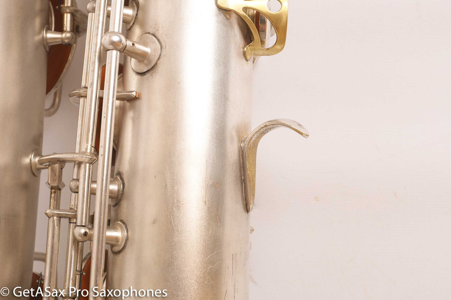 Conn 12M Transitional Art Deco Engraved Original Silver Plate Baritone