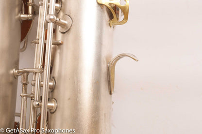 Conn 12M Transitional Art Deco Engraved Original Silver Plate Baritone