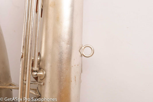 Conn 12M Transitional Art Deco Engraved Original Silver Plate Baritone