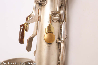 Conn 12M Transitional Art Deco Engraved Original Silver Plate Baritone