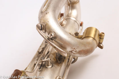 Conn 12M Transitional Art Deco Engraved Original Silver Plate Baritone