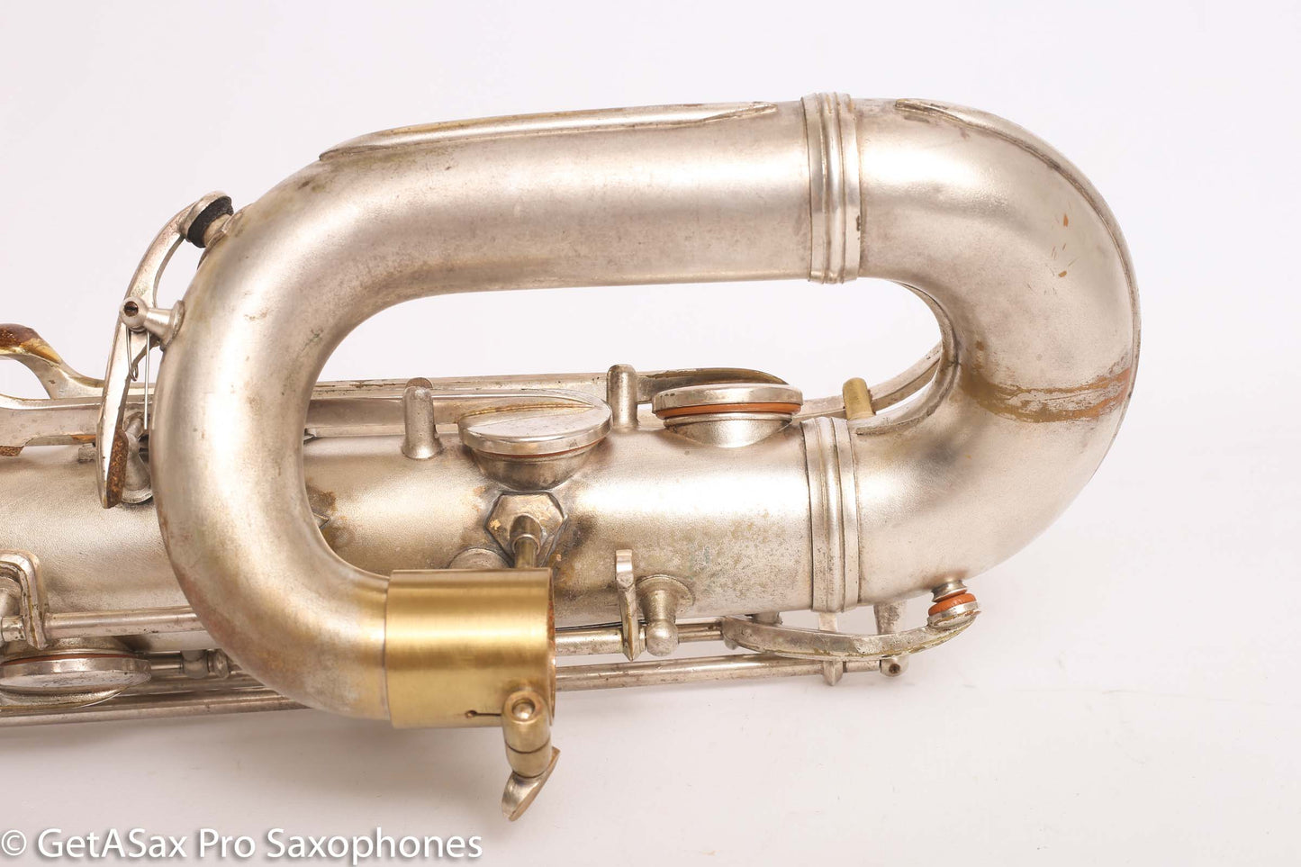 Conn 12M Transitional Art Deco Engraved Original Silver Plate Baritone