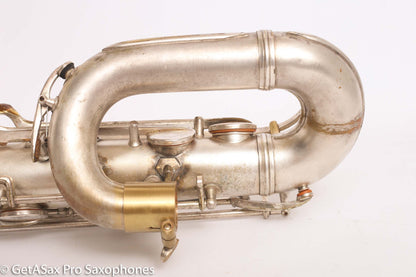 Conn 12M Transitional Art Deco Engraved Original Silver Plate Baritone