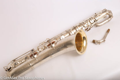Conn 12M Transitional Art Deco Engraved Original Silver Plate Baritone