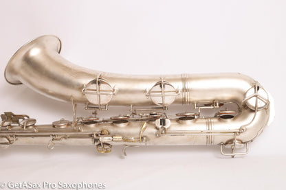 Conn 12M Transitional Art Deco Engraved Original Silver Plate Baritone