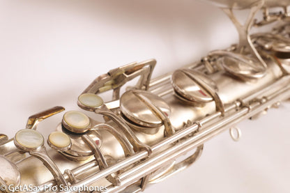 Conn 12M Transitional Art Deco Engraved Original Silver Plate Baritone