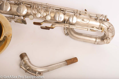 Conn 12M Transitional Art Deco Engraved Original Silver Plate Baritone