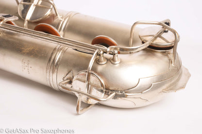 Conn 12M Transitional Art Deco Engraved Original Silver Plate Baritone