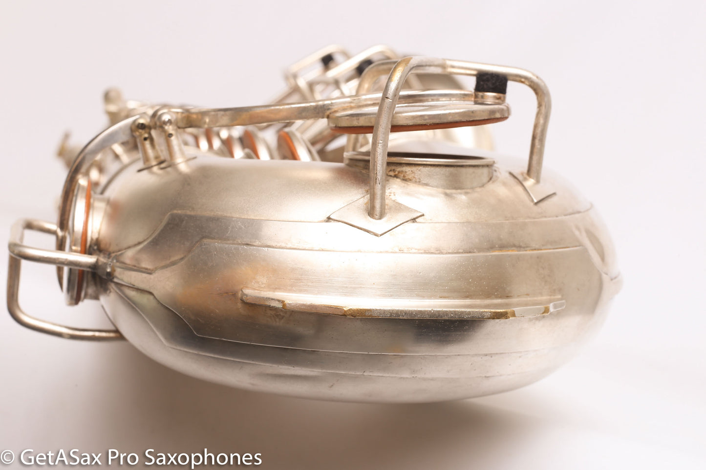 Conn 12M Transitional Art Deco Engraved Original Silver Plate Baritone