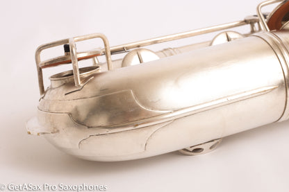 Conn 12M Transitional Art Deco Engraved Original Silver Plate Baritone