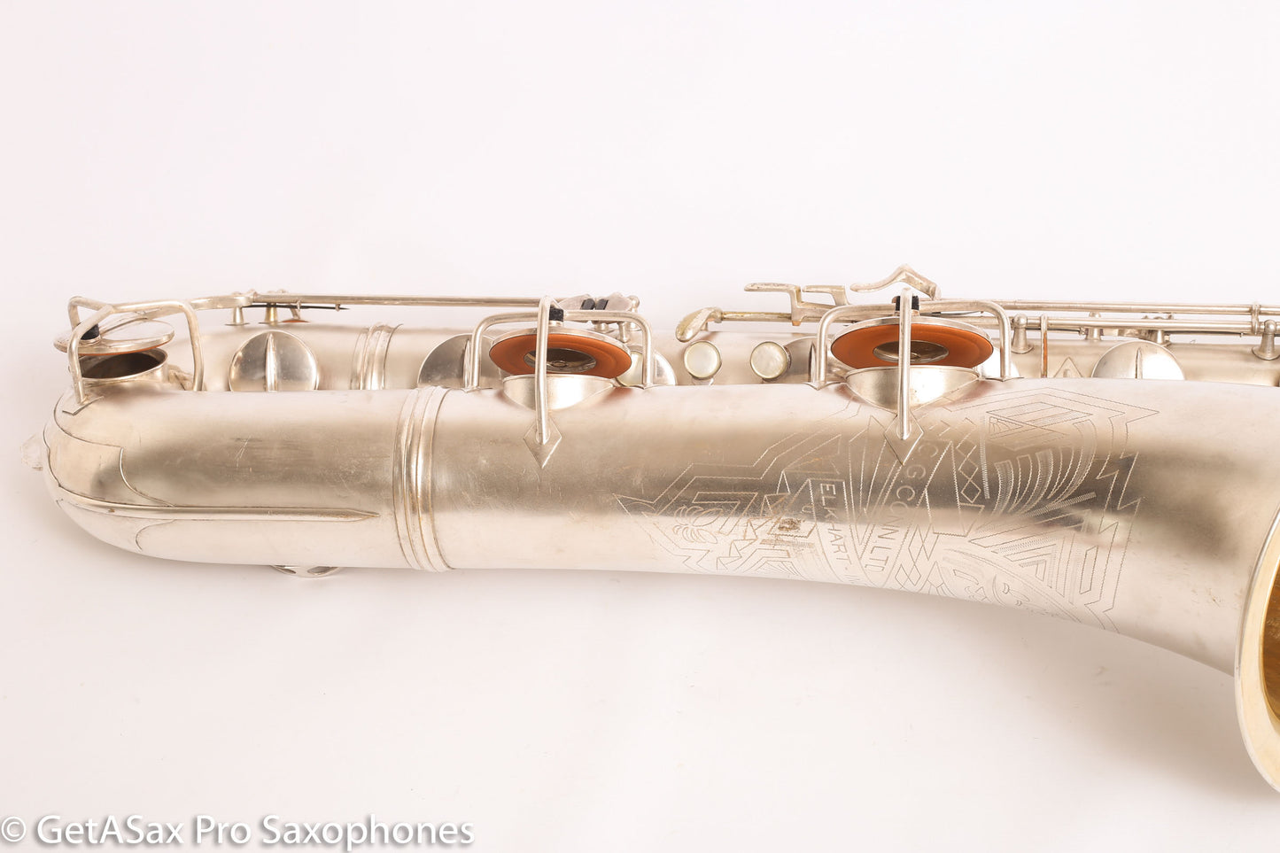 Conn 12M Transitional Art Deco Engraved Original Silver Plate Baritone