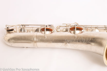 Conn 12M Transitional Art Deco Engraved Original Silver Plate Baritone