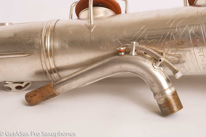 Conn 12M Transitional Art Deco Engraved Original Silver Plate Baritone