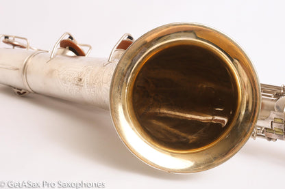 Conn 12M Transitional Art Deco Engraved Original Silver Plate Baritone