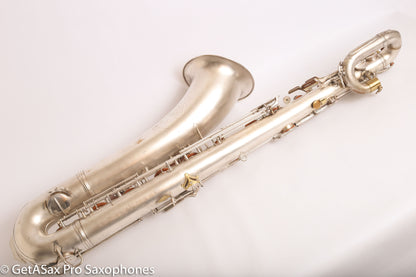 Conn 12M Transitional Art Deco Engraved Original Silver Plate Baritone