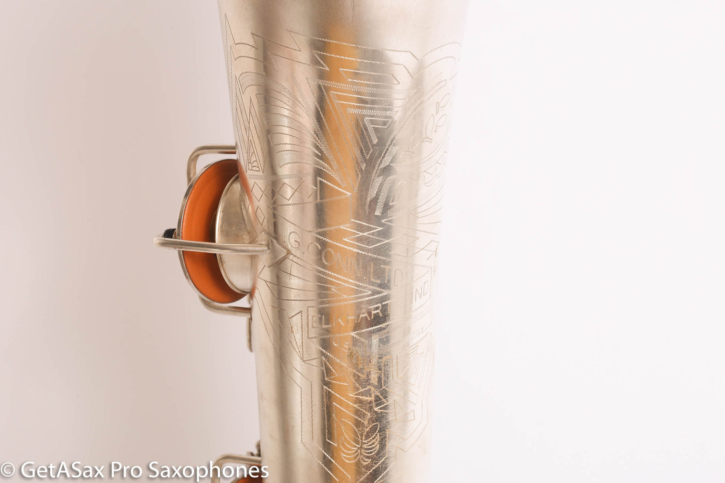 Conn 12M Transitional Art Deco Engraved Original Silver Plate Baritone