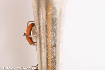 Conn 12M Transitional Art Deco Engraved Original Silver Plate Baritone