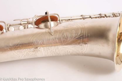 Conn 12M Transitional Art Deco Engraved Original Silver Plate Baritone