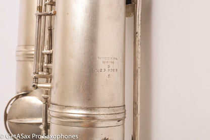 Conn 12M Transitional Art Deco Engraved Original Silver Plate Baritone