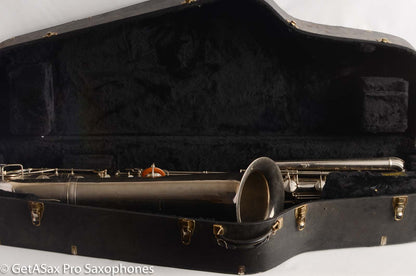 Conn NWII/14M BASS Sax desirable ‘plumber neck’ SUPER CLEAN original nickel plate AMAZING 154026 High Eb