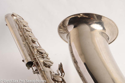 Conn NWII/14M BASS Sax desirable ‘plumber neck’ SUPER CLEAN original nickel plate AMAZING 154026 High Eb