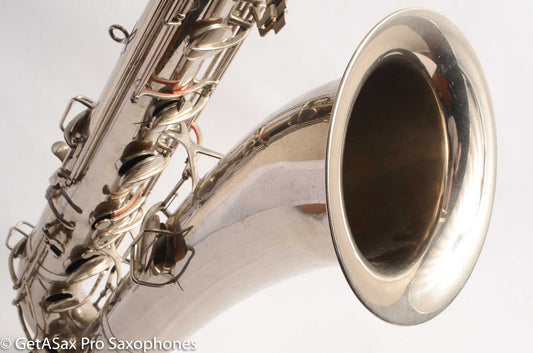 Conn NWII/14M BASS Sax desirable ‘plumber neck’ SUPER CLEAN original nickel plate AMAZING 154026 High Eb
