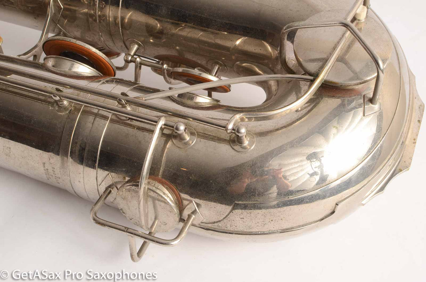 Conn NWII/14M BASS Sax desirable ‘plumber neck’ SUPER CLEAN original nickel plate AMAZING 154026 High Eb