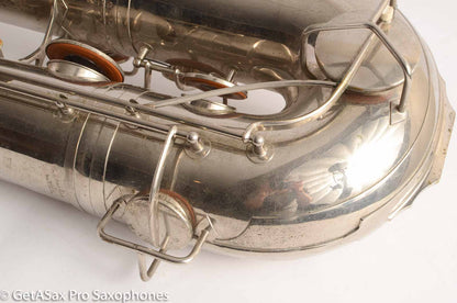 Conn NWII/14M BASS Sax desirable ‘plumber neck’ SUPER CLEAN original nickel plate AMAZING 154026 High Eb