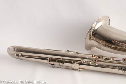 Conn NWII/14M BASS Sax desirable ‘plumber neck’ SUPER CLEAN original nickel plate AMAZING 154026 High Eb