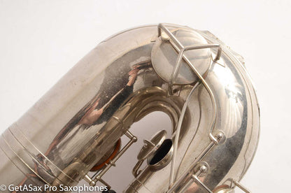 Conn NWII/14M BASS Sax desirable ‘plumber neck’ SUPER CLEAN original nickel plate AMAZING 154026 High Eb