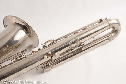 Conn NWII/14M BASS Sax desirable ‘plumber neck’ SUPER CLEAN original nickel plate AMAZING 154026 High Eb
