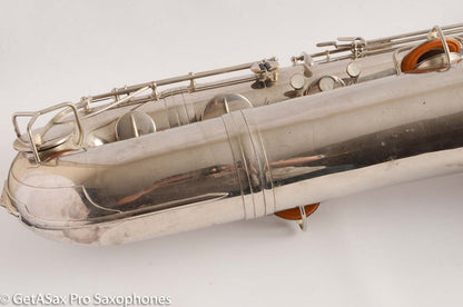 Conn NWII/14M BASS Sax desirable ‘plumber neck’ SUPER CLEAN original nickel plate AMAZING 154026 High Eb