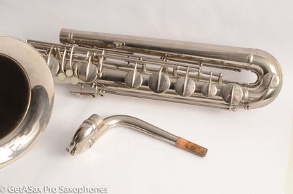 Conn NWII/14M BASS Sax desirable ‘plumber neck’ SUPER CLEAN original nickel plate AMAZING 154026 High Eb