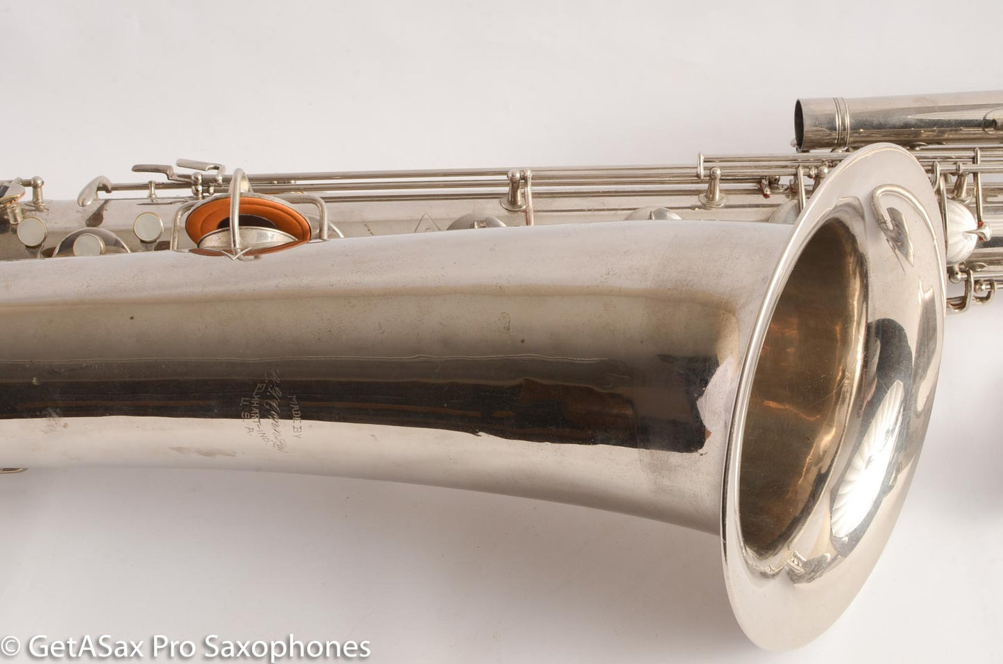 Conn NWII/14M BASS Sax desirable ‘plumber neck’ SUPER CLEAN original nickel plate AMAZING 154026 High Eb