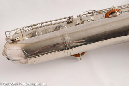 Conn NWII/14M BASS Sax desirable ‘plumber neck’ SUPER CLEAN original nickel plate AMAZING 154026 High Eb