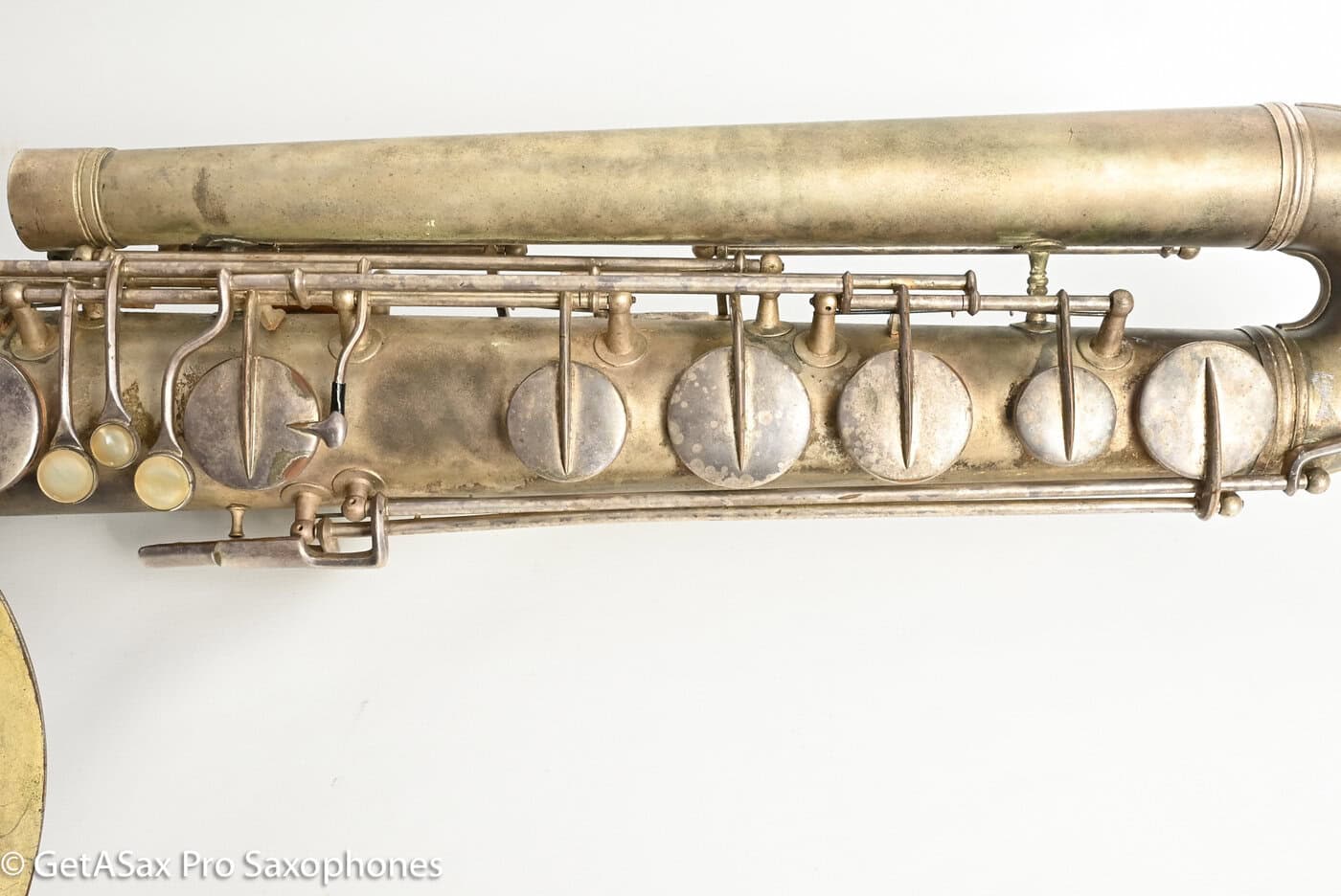 Conn 14M Bass Saxophone Super Clean Original Silver Plate ‘Plumber Neck’ Amazing! 222160