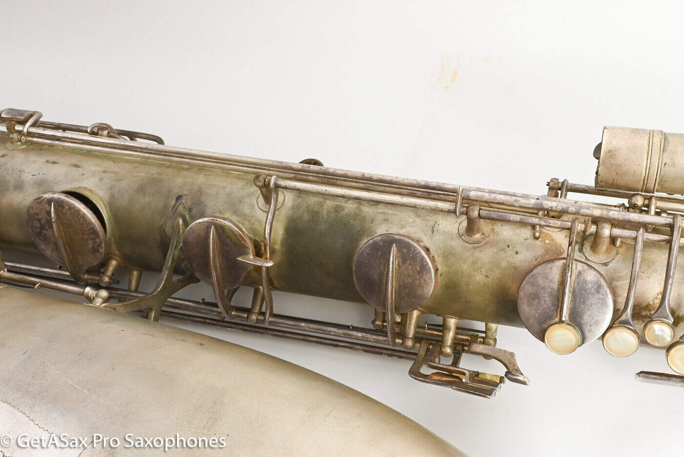 Conn 14M Bass Saxophone Super Clean Original Silver Plate ‘Plumber Neck’ Amazing! 222160