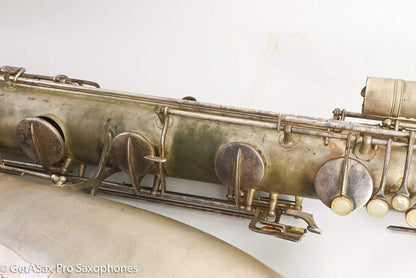 Conn 14M Bass Saxophone Super Clean Original Silver Plate ‘Plumber Neck’ Amazing! 222160